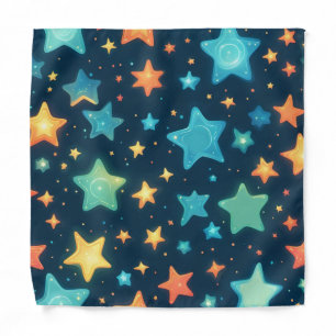 Cute glowing stars on blue bandana