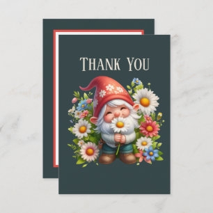 Cute Gnome add message Thank You Card