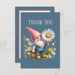 Cute Gnome add message Thank You Card 