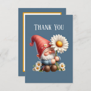 Cute Gnome add message  Thank You Card