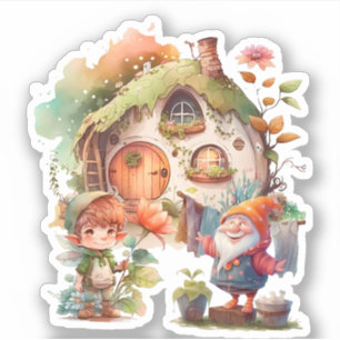 Cute Gnome And Fairy Sticker