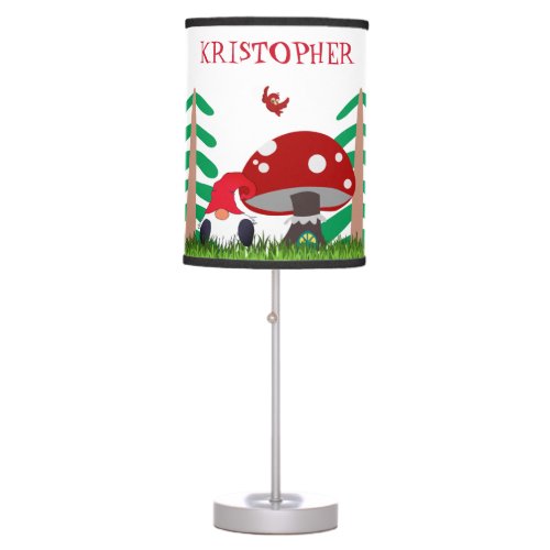 Cute Gnome At Home Table Lamp
