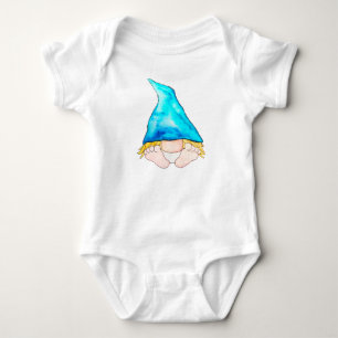 Cute Gnome Baby Blue Bodysuit