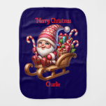 Cute gnome baby Christmas holiday Burp Cloth