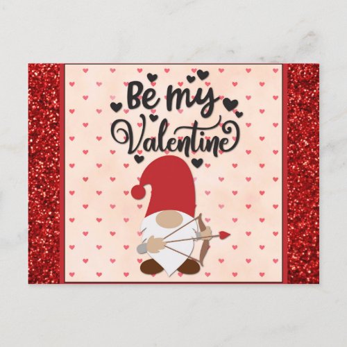 Cute Gnome Be My Valentine Valentines Day Postcard