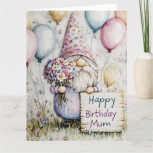 Cute Gnome Birthday Design for Mom Card