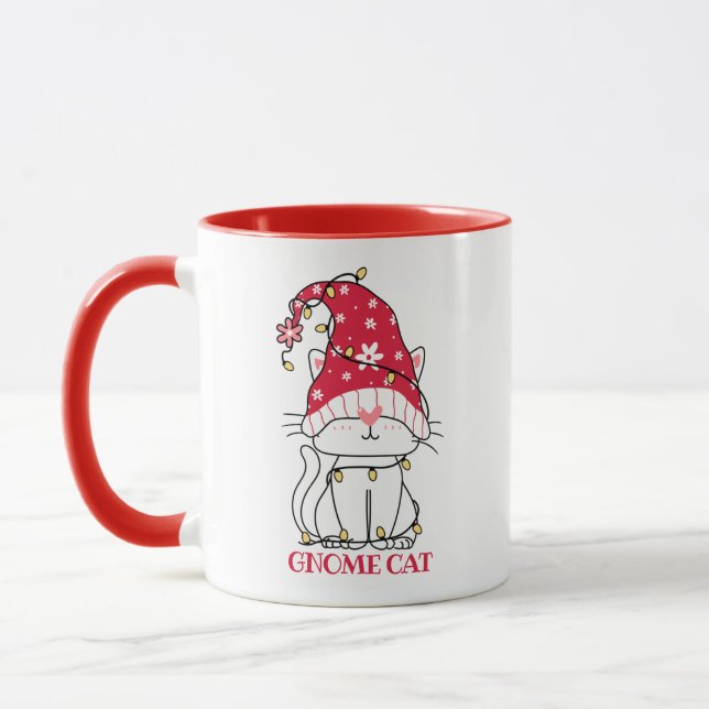 Cute Gnome Cat Mug (Left)
