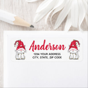 Cute Gnome Cat Return Address Label