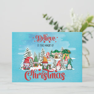 Cute Gnome Celebrating Christmas Holiday Card