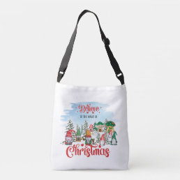 Cute Gnome Celebrating Christmas Holiday Crossbody Bag