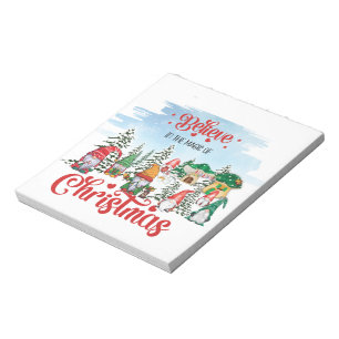 Cute Gnome Celebrating Christmas Holiday Notepad