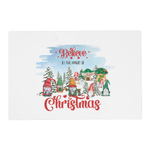 Cute Gnome Celebrating Christmas Holiday Placemat