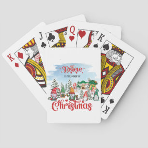 Cute Gnome Celebrating Christmas Holiday Poker Cards