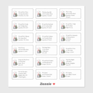 Cute Gnome Christmas 18 Individual Name Addresses Sticker
