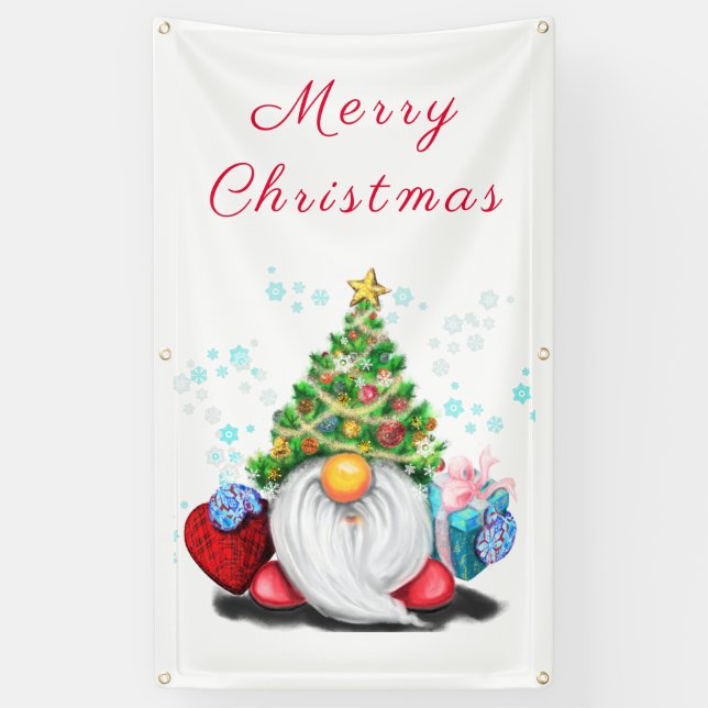 Cute Gnome Christmas Banner (Vertical)