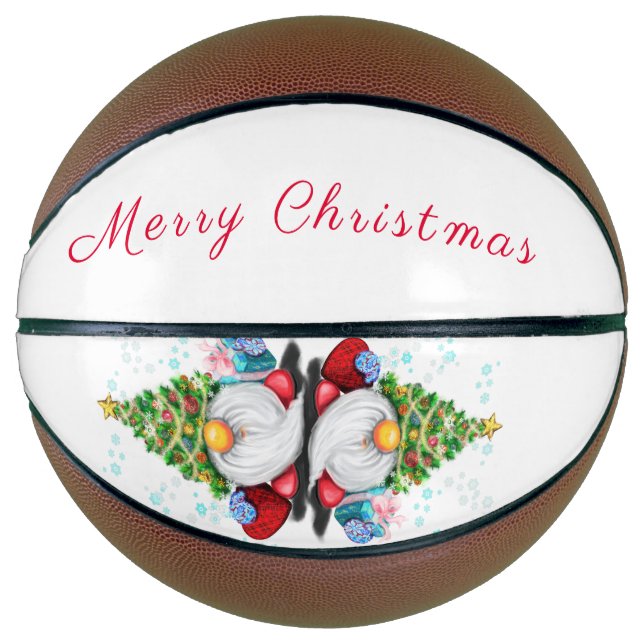 Cute Gnome Christmas Basketball (Front)