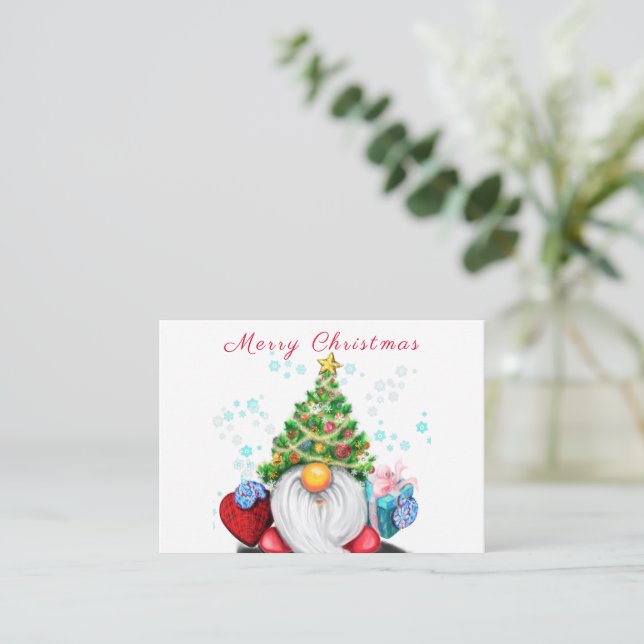 Cute Gnome Christmas Card (Standing Front)