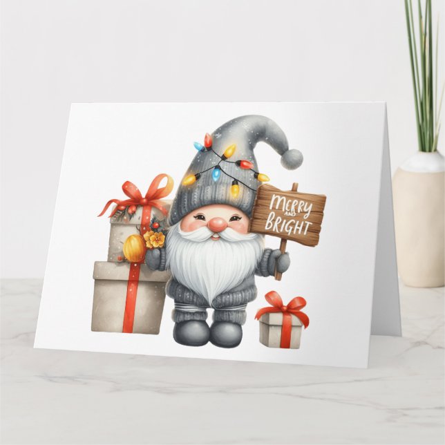Cute Gnome Christmas Card (Front)