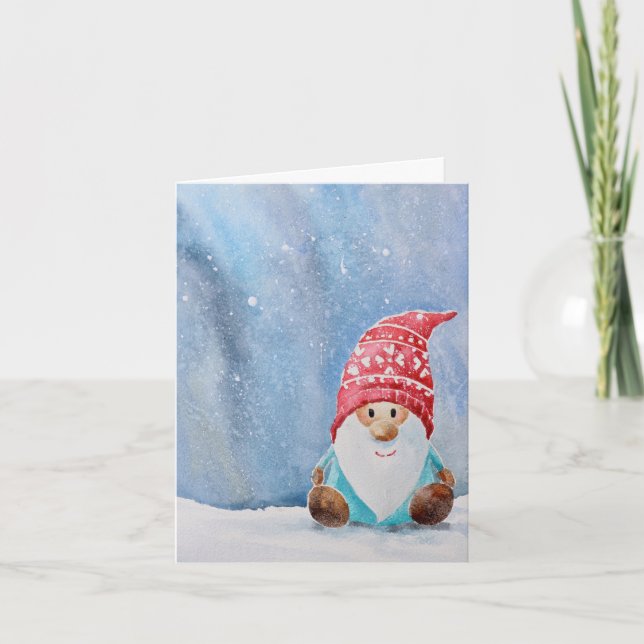 Cute Gnome Christmas Card | Whimsical Holiday  (Front)