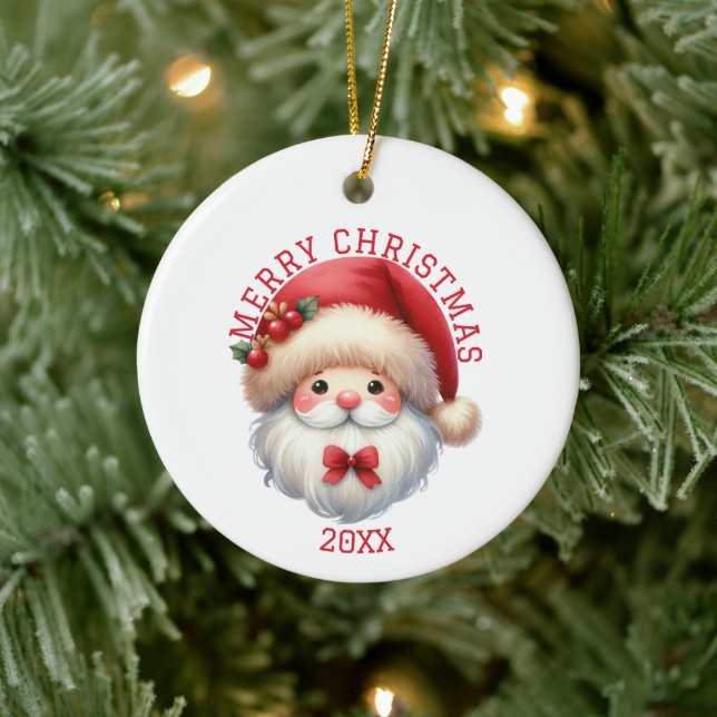 Cute Gnome Christmas Ceramic Ornament (Tree)
