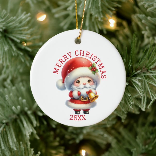 Cute Gnome Christmas Ceramic Ornament (Tree)