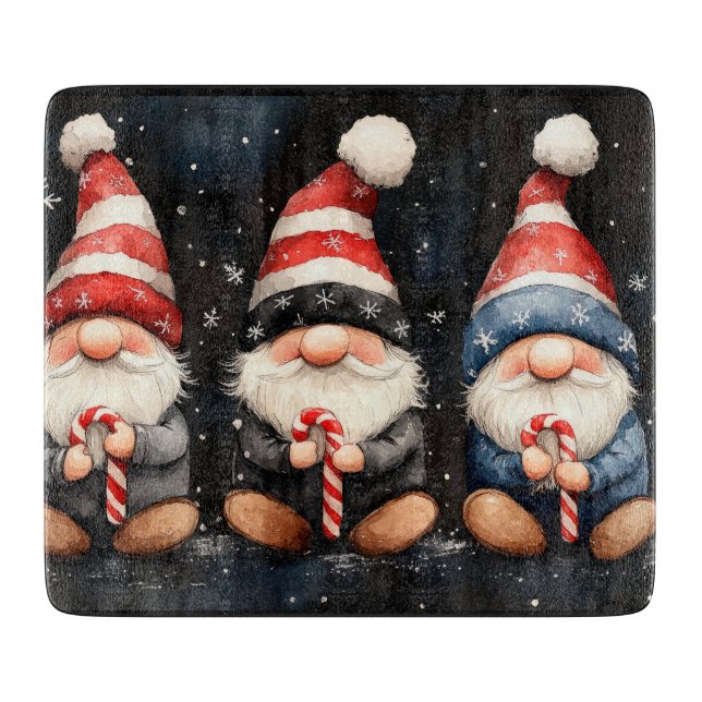 Cute Gnome Christmas Cutting Board (Front)