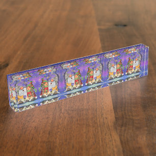 Cute Gnome Christmas Desk Accessories Name Plate