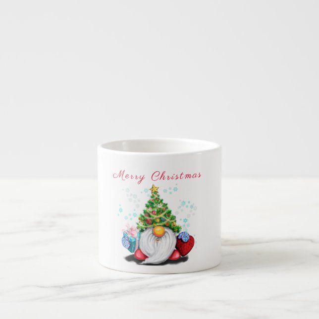 Cute Gnome Christmas Espresso Cup (Front)