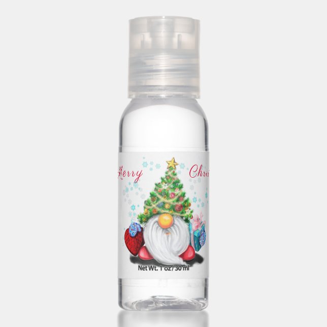 Cute Gnome Christmas Hand Sanitizer (Front)