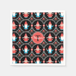 Cute Gnome Christmas Holiday Napkins
