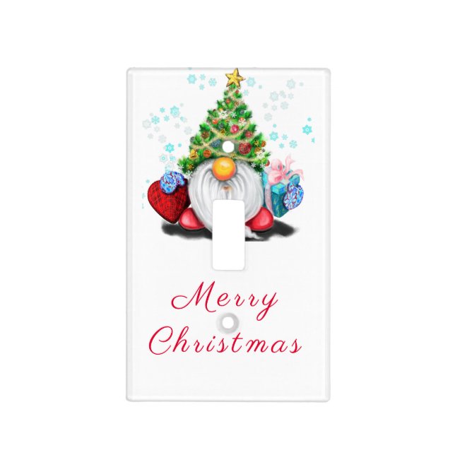 Cute Gnome Christmas Light Switch Cover (Front)