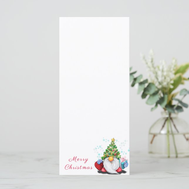 Cute Gnome Christmas Menu (Standing Front)