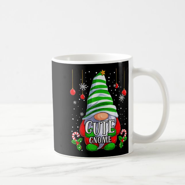 Cute Gnome Christmas Pajamas Matching Family Group Coffee Mug (Right)