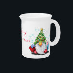 Cute Gnome Christmas Pitcher<br><div class="desc">Christmas Pitchers with Cute Gnome with Christmas Tree Hat and Gift Funny Drawing Pitcher - or Choose / Add Your Unique Text / Name / Color - Make Your Special Gift - Resize and move or remove and add elements / text with Customization tool ! Drawing and Design by MIGNED....</div>