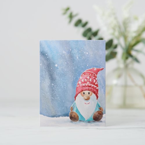 Cute Gnome Christmas postcard