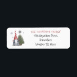 Cute Gnome Christmas Tree Return Name Address Label<br><div class="desc">Cute Gnome Christmas Tree Return Name Address. Easily personalise the typography to your own details.</div>
