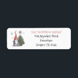 Cute Gnome Christmas Tree Return Name Address Label<br><div class="desc">Cute Gnome Christmas Tree Return Name Address. Easily personalise the typography to your own details.</div>