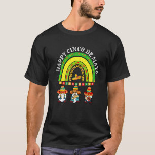 Cute Gnome Cinco De Mayo Rainbow Mexican Fiesta Ma T-Shirt