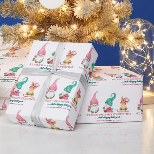 Cute Gnome Custom Christmas Wrapping Paper