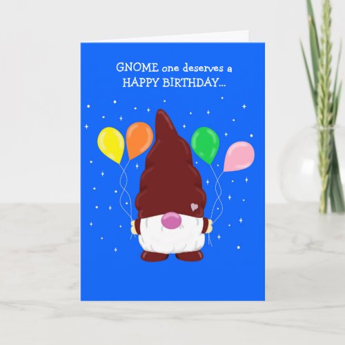 Cute Gnome Customizable Birthday Card