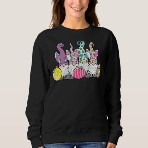 Cute Gnome Easter Day Bunny Egg Sweatshirt