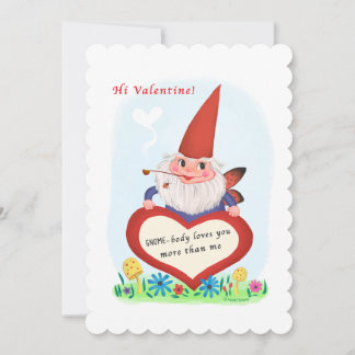 Cute Gnome Fairy Vintage Valentine  Holiday Card