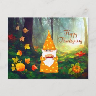 Cute Gnome, Fall leaves and Pumpkins