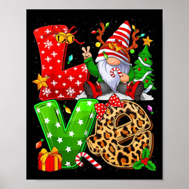 Cute Gnome Family Christmas For Women Men - Love G Poster (Front)