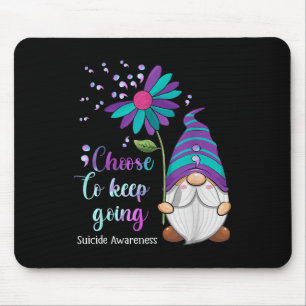 Cute Gnome Flower Suicide Prevention Awareness Mon Mouse Pad