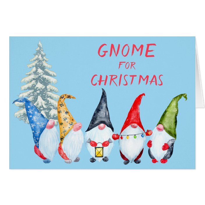 Cute Gnome For Christmas Card Zazzle Com