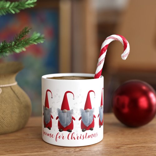 Cute Gnome for Christmas Holiday Snowflake Pattern Espresso Cup