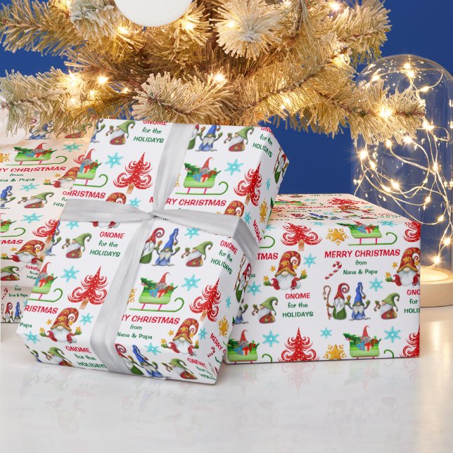 Cute Gnome for the Holidays Christmas Wrapping Paper (Holidays)