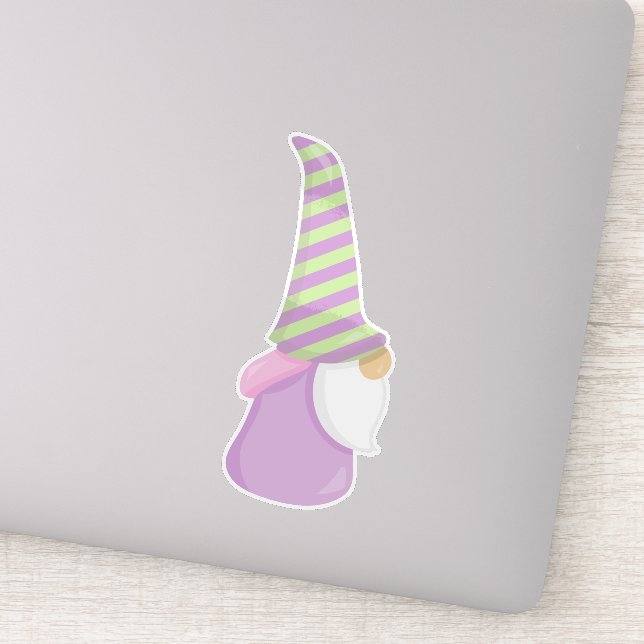 Cute Gnome, Garden Gnome, Little Gnome, Beard, Hat Sticker (Detail)