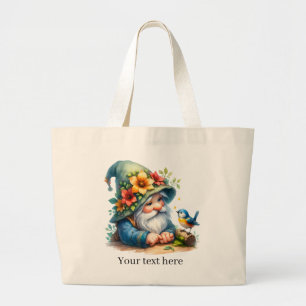 Cute gnome garden lovers Large Large Tote Bag